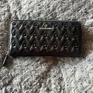 Authentic Valentino by Mario Wallet in Black with silver detail and black studs